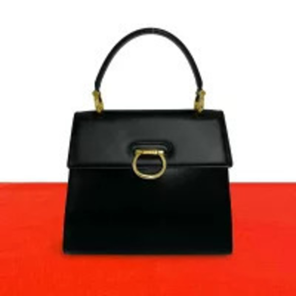 Celine Gancini Leather Tote Bag Black